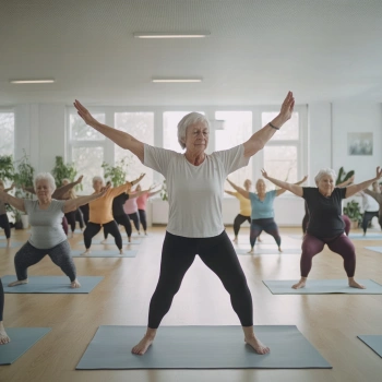 Групове заняття з йоги для старшого віку